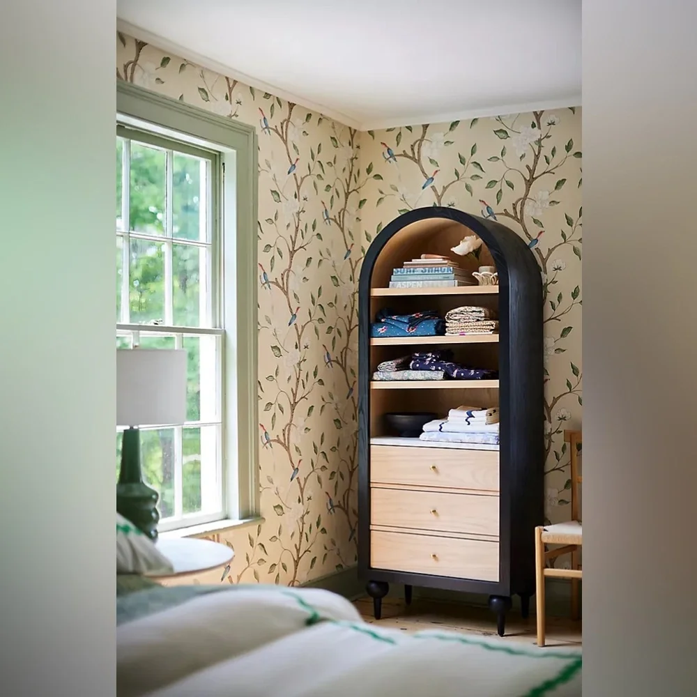 New Anthropologie Zoffany Eleonora Floral Jade Rose Eleonora Wallpaper Wall Art